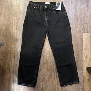 Abercrombie Ankle Straight Black Jeans